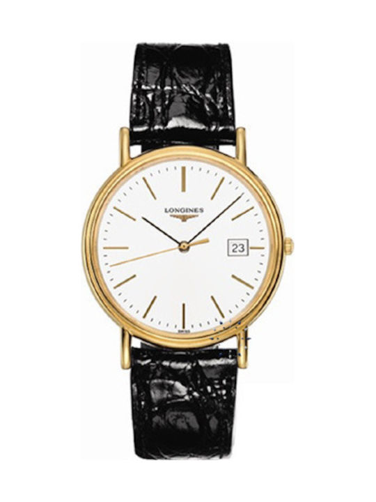 Longines Les Grandes Classiques Presence Black Leather Strap