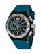 TechnoMarine Watch Chronograph Battery with Turquoise Rubber Strap