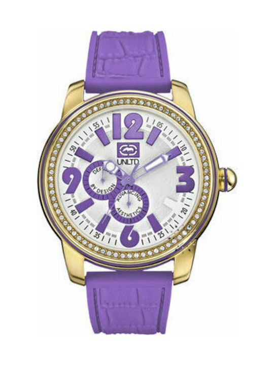 Marc Ecko Crystal The Miami Purple Rubber Strap -