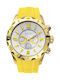 Breeze Uhr Chronograph mit Gelb Kautschukarmband