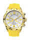 Breeze Watch Chronograph with Yellow Rubber Strap