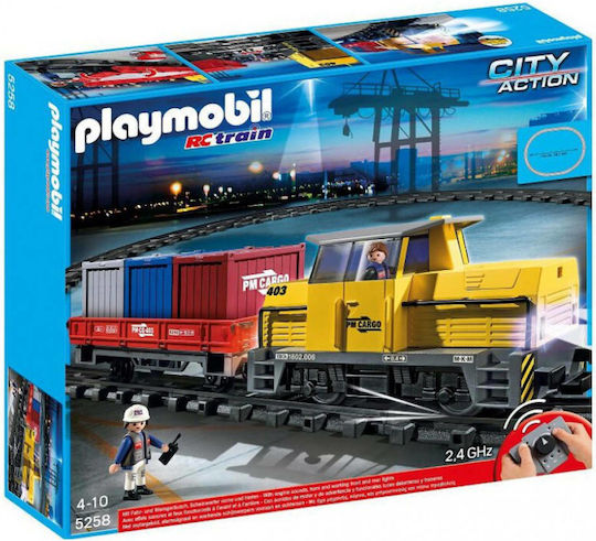 Playmobil City Action Tren RC de marfă cu lumini și sunete. pentru