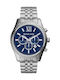 Michael Kors Lexington Uhr Chronograph Batterie mit Silber Metallarmband