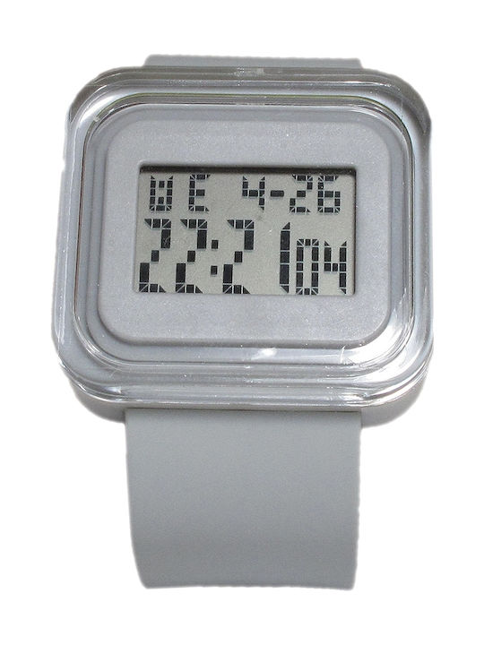 Item Time Digital Watch Battery with Gray Rubber Strap