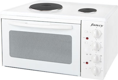 Fancy Electric Countertop Oven 31lt with 2 Burners Λευκό