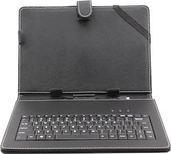 Flip Cover Synthetic Leather with Keyboard English US Black (Universal 10")