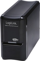 LogiLink Hard Drive Case for 2 Hard Drives 3.5" SATA III with connection USB 3.0 in Schwarz color