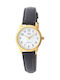 Q&Q Watch with Black Leather Strap C169J104Y