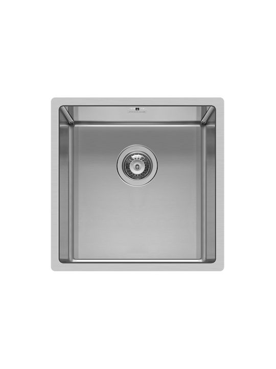 Pyramis Flush Mounted Sink Inox Brushed W34xD40cm Silver