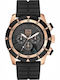 Marc Ecko Ανδρικό Ρολόι 48mm Χρονογράφος Μπαταρίας με Μαύρο Καουτσούκ Λουράκι