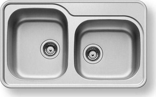 Pyramis Space Mini 2B Ένθετος Αριστερός Inox Σατινέ Μ80xΠ48cm Ασημί