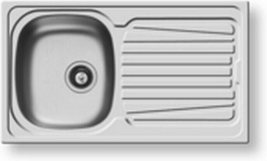Pyramis Sparta 1B 1D 100129801 Drop-In Sink Inox Satin W86xD50cm Silver