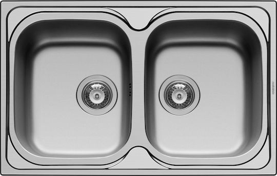 Maidtec Coventry 2B 107140001 Drop-In Chiuvetă Inox Satinat L86xW50cm Argintiu