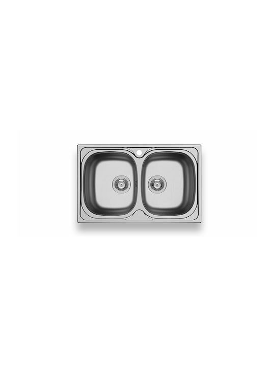 Maidtec Derby 2B 100185601 Drop-In Sink Inox Satin W79xD50cm Silver