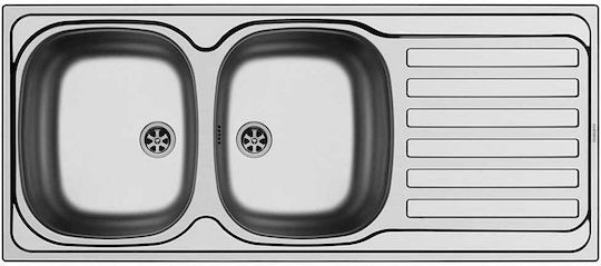 Maidtec Derby 2B 1D Ένθετος Inox Σατινέ Μ116xΠ50cm Ασημί