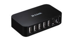 D-Link DUB-H7 D1 USB 2.0 7 Port Hub with USB-A Connection and External Power Supply