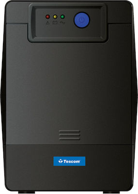 Tescom Leo LED 850VA UPS Line-Interactive 480W with 2 Schuko Power Plugs