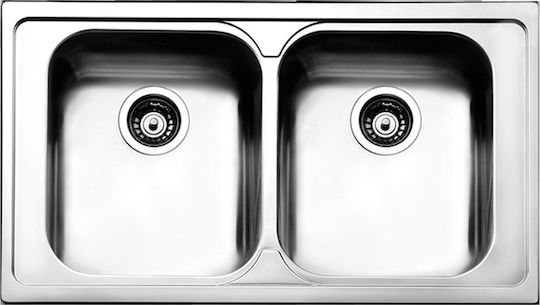 Apell Venezia 8330 Ένθετος Νεροχύτης Inox Σατινέ Μ86xΠ50cm Ασημί