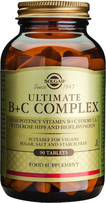 Solgar Ultimate B+C Complex Vitamin for Energy & Immune System Boost 90 tabs