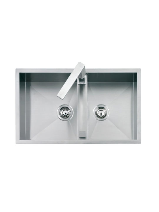 Macart Barazza Quattro N-200 Ένθετος Νεροχύτης Inox Σατινέ Μ86xΠ51cm Ασημί