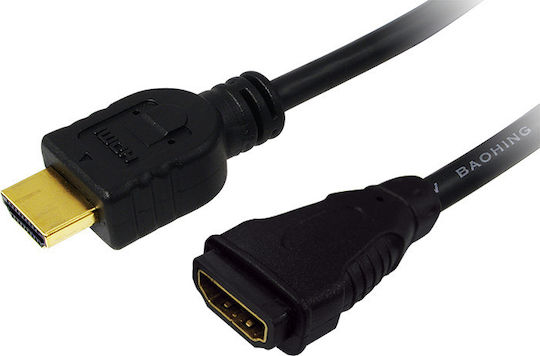 LogiLink HDMI 1.4 High Speed 1080p 120Hz Cable HDMI male - HDMI female 2m Μαύρο