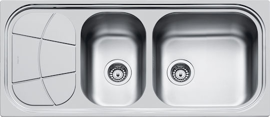 Foster Big Bowl Right-handed Drop-In Sink Right Inox Satin W116xD50cm Silver
