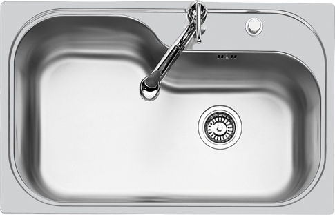Foster 1579 Drop-In Sink Inox Satin W79xD50cm Silver