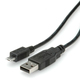 Roline USB 2.0 to micro USB Cable Μαύρο 0.8m (11.02.8754)