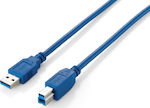 Equip USB 3.0 Kabel USB-A-Stecker - USB-B-Stecker Blau 3m 128293