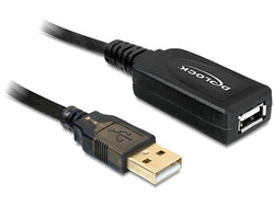 DeLock USB 2.0 Кабел USB-A мъжки - USB-A женски Черно 15м 82689