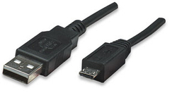 Manhattan 307178 307178 Regular USB 2.0 σε micro USB 1.8m Μαύρο