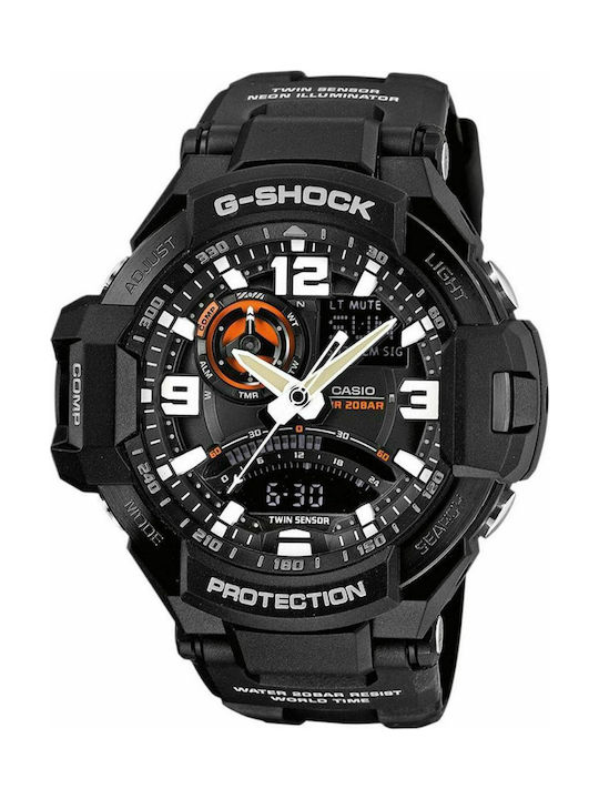 Casio G Shock Battery Watch with Rubber Strap Black GA 1000 1AER