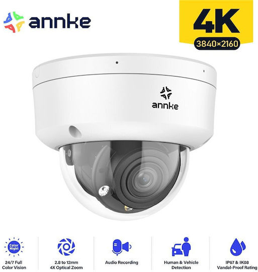 Annke I91DQ IP Überwachungskamera Wi-Fi 4K Wasserfest Mit Bidirektionaler Kommunikation Und Objektiv 2.8-12mm