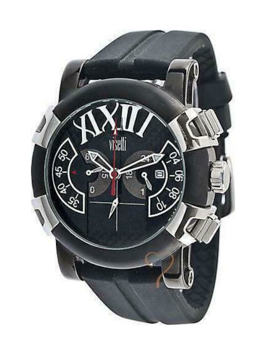 Visetti Watch Chronograph with Black Rubber Strap