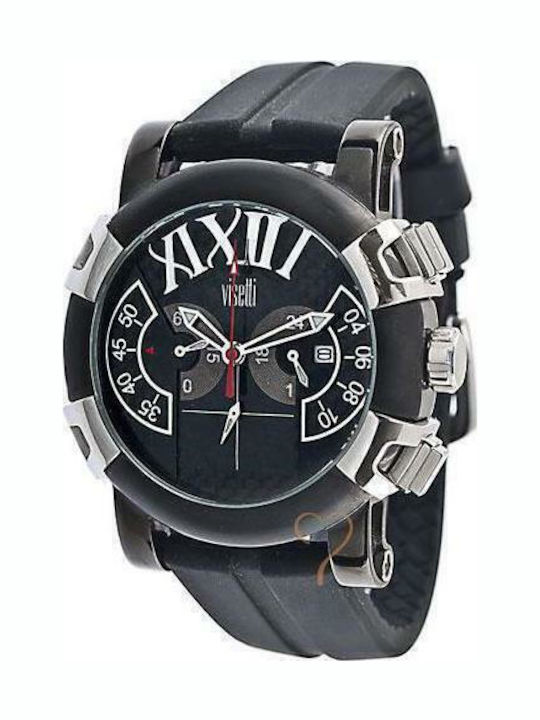 Visetti Men's Watch 46mm Chronograph with Black Rubber Strap