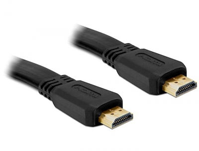 DeLock HDMI 1.4 Flat Cable HDMI male - HDMI male 1m Black