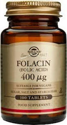 Solgar Folic Acid Vitamin for Nervous System Health 400mcg 100 tabs