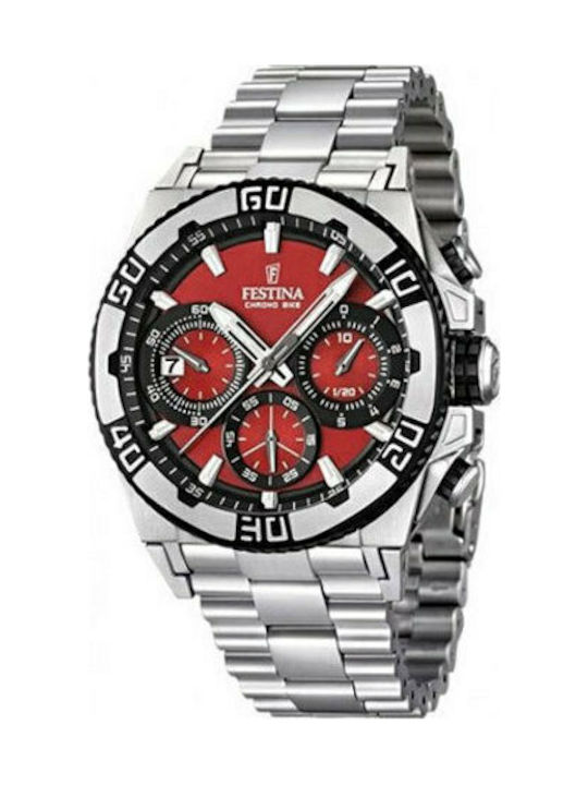 Festina Watch Chronograph Battery with Silver M...