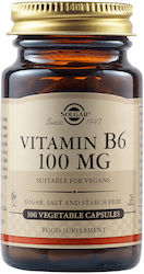 Solgar Vitamin B6 Βιταμίνη 100mg 100 φυτικές κάψουλες Solgar Vitamin B6 Βιταμίνη 100mg 100 φυτικές κάψουλες