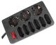 REV Power Strip with Surge Protection 3 Positions with Switch and Cable 1.4m