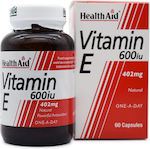Health Aid Vitamin E Βιταμίνη για Αντιοξειδωτικό 600iu 402mg 60 κάψουλες