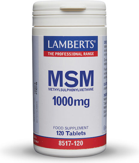 Lamberts MSM 1000mg Nahrungsergänzungsmittel für Gelenke und Knochen 120 Tabletten