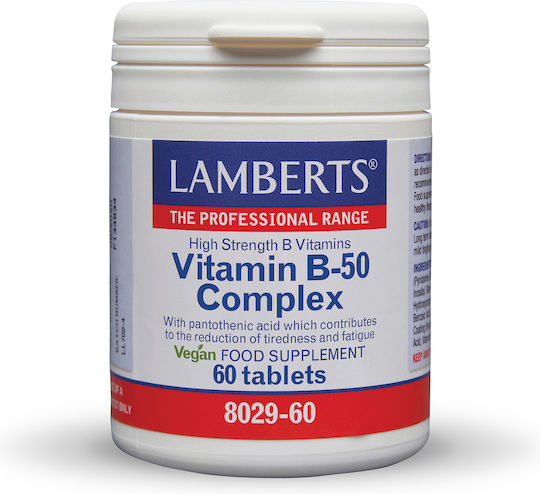 Lamberts Vitamin B-50 Complex Vitamin für Energie, Stärkung des Immunsystems & das Nervensystem 60 Tabletten