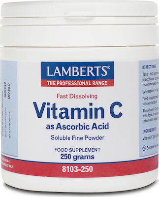 Lamberts Vitamin C as Ascorbic Acid Vitamina pentru Energie & Întărirea Sistemului Imunitar 500mg 250gr