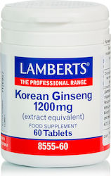 Lamberts Korean Ginseng 1200mg 60 ταμπλέτες