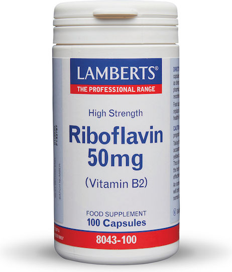 Lamberts Riboflavin Βιταμίνη για την Υγεία του Νευρικού Συστήματος 50mg 100 κάψουλες