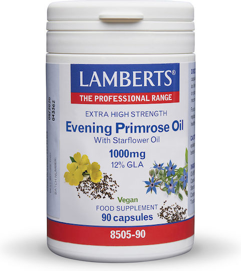 Lamberts Evening Primrose Oil with Starflower Oil 1000mg Supplement for Menopause 90 Capsules