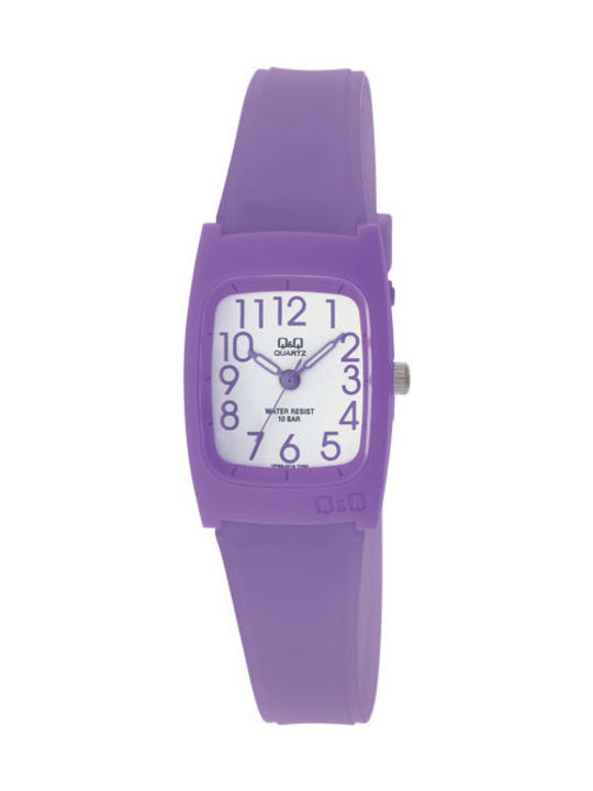 Q&Q VP65-J016Y Watch with Purple Rubber Strap VP65J016Y