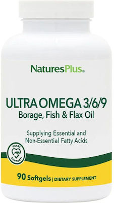 Nature's Plus Ultra Omega 3 6 9 Borage Oil & Flax Oil 90 softgels