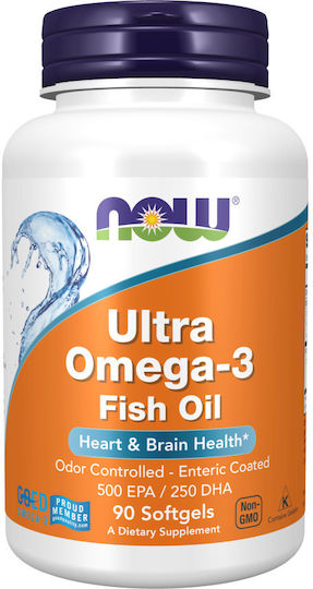 Now Foods Ultra Omega 3 Рибено масло 1000мг 90 софтджел